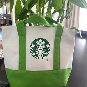 Starbucks Green and Cream Tote Bag